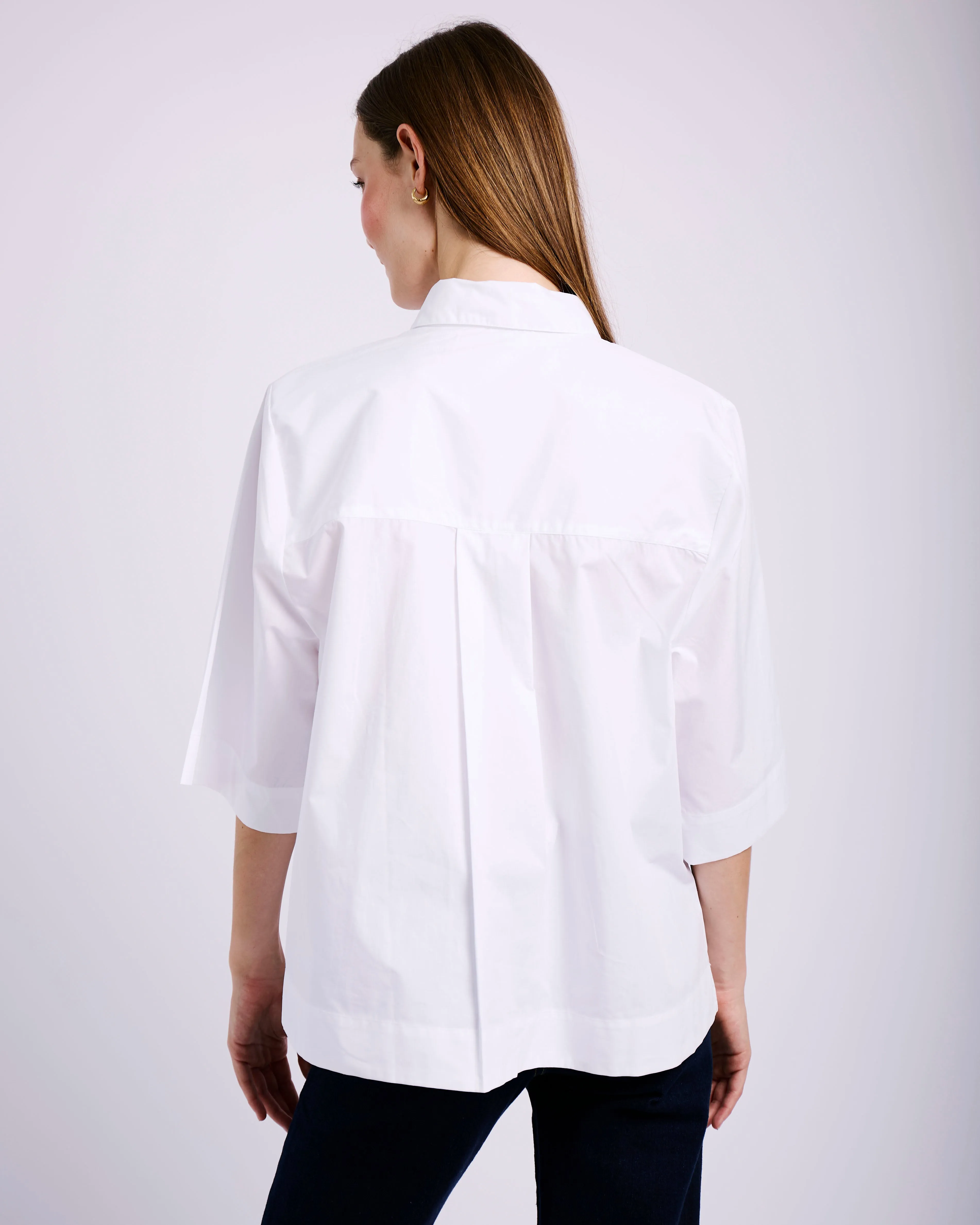 The Perfect Boxy Shirt in White Anti Pilling Treatment
