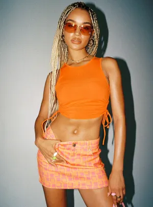 The Ragged Priest Doll Mini Skirt Orange Non Irritating Edges City Wear