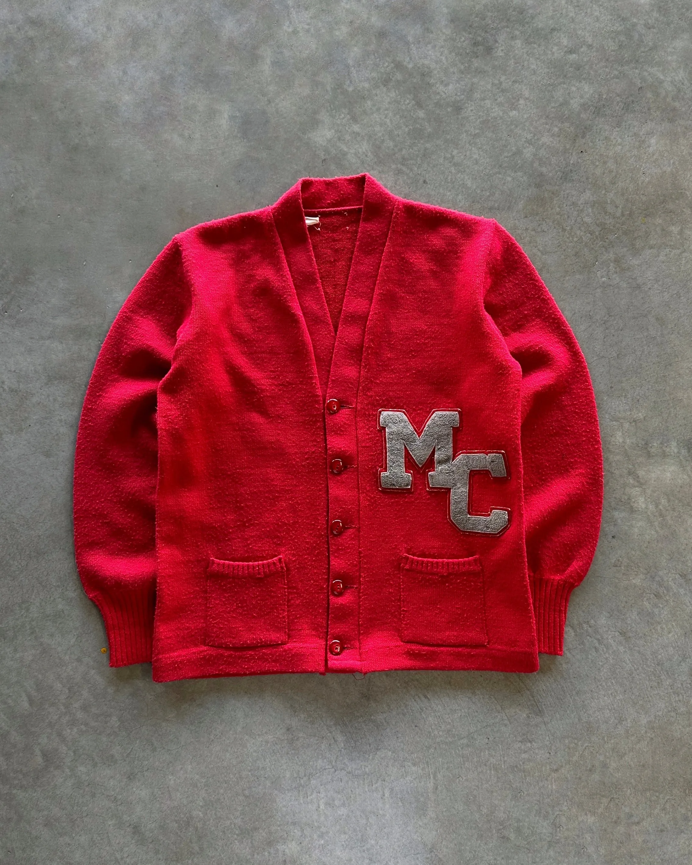Drop Shoulder Design 1970s Letterman cardigan (L)