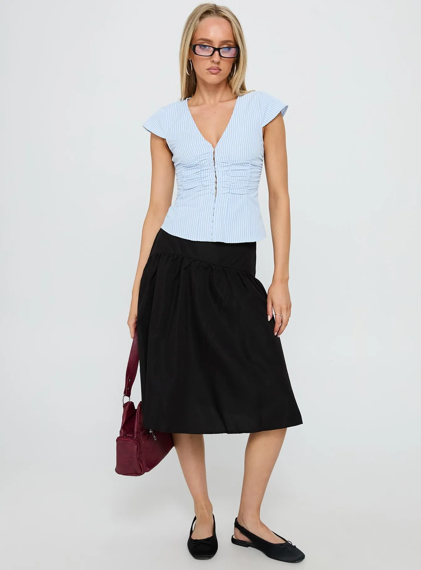 Heritage Inspired Wearable Art Kodee Midi Skirt Black