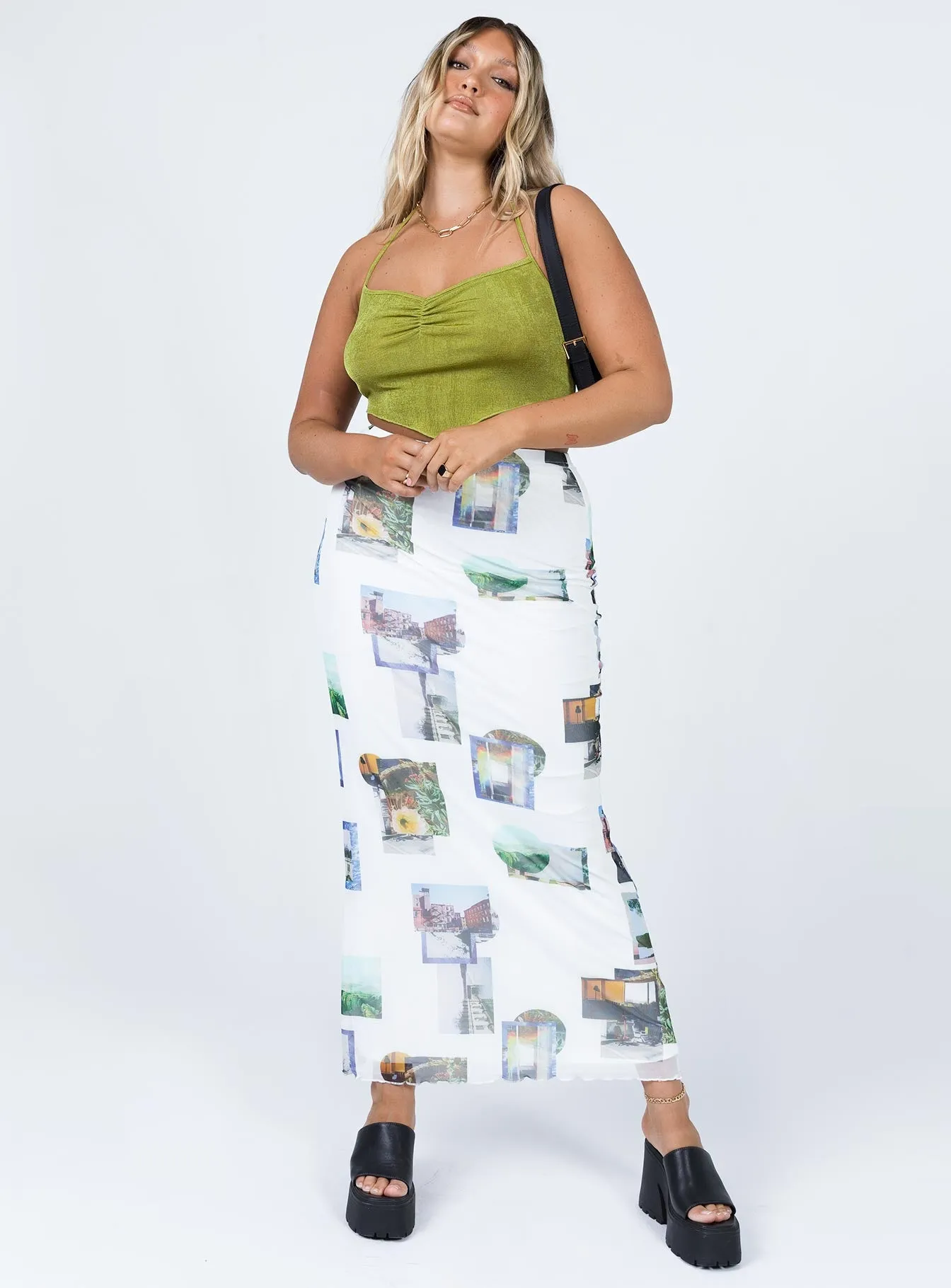 Breathable Reinforced Pockets Through My Eyes Maxi Skirt White