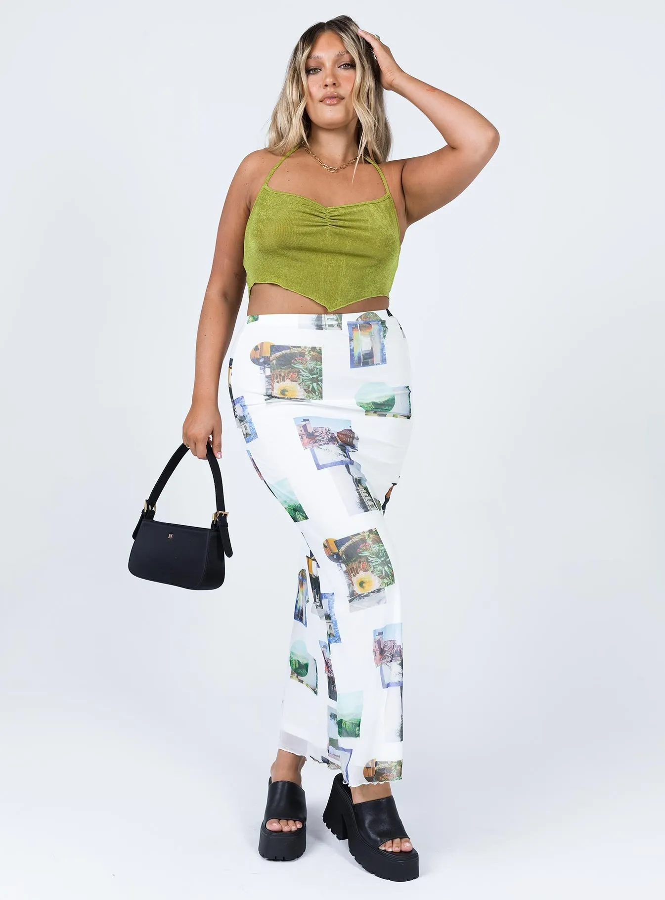 Through My Eyes Maxi Skirt White Anti Pilling Treatment Dance Practice