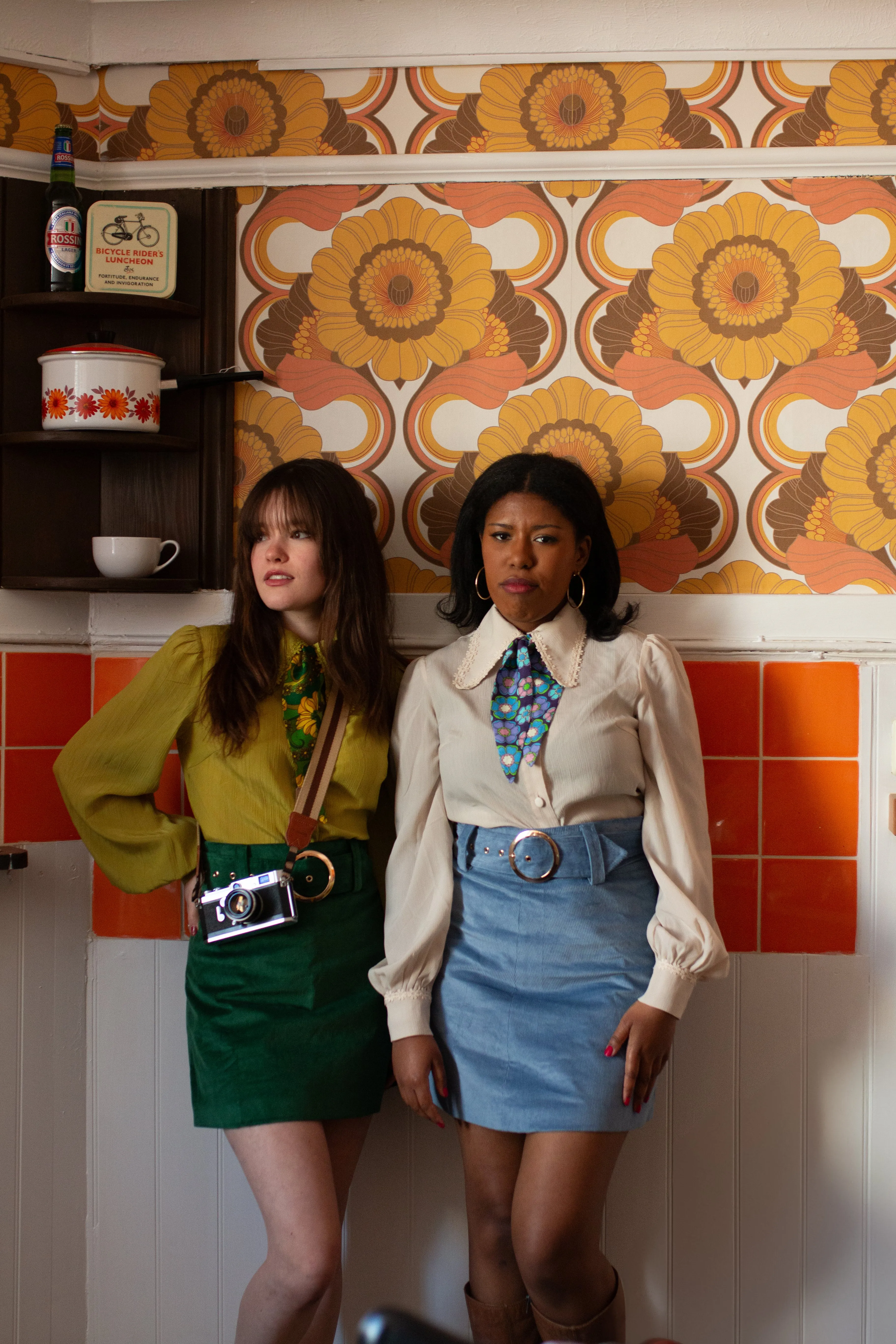 Exclusive 'Cher' Corduroy Sky - Skirt A Line Silhouette Polished Fit