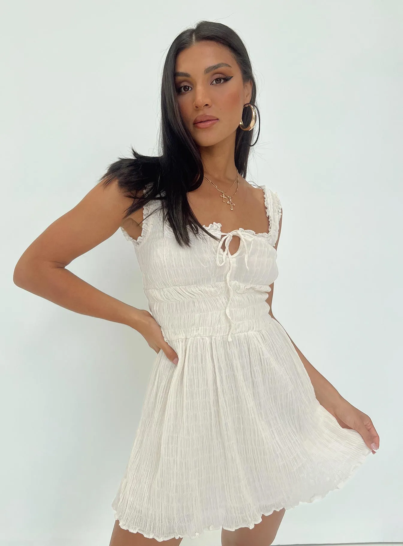 Elegant Charm Peyton Mini Dress Cream