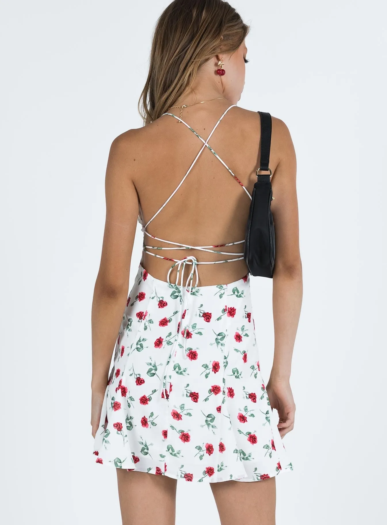 Satin-Edge Formal Choice Boylan Mini Dress White / Red Floral