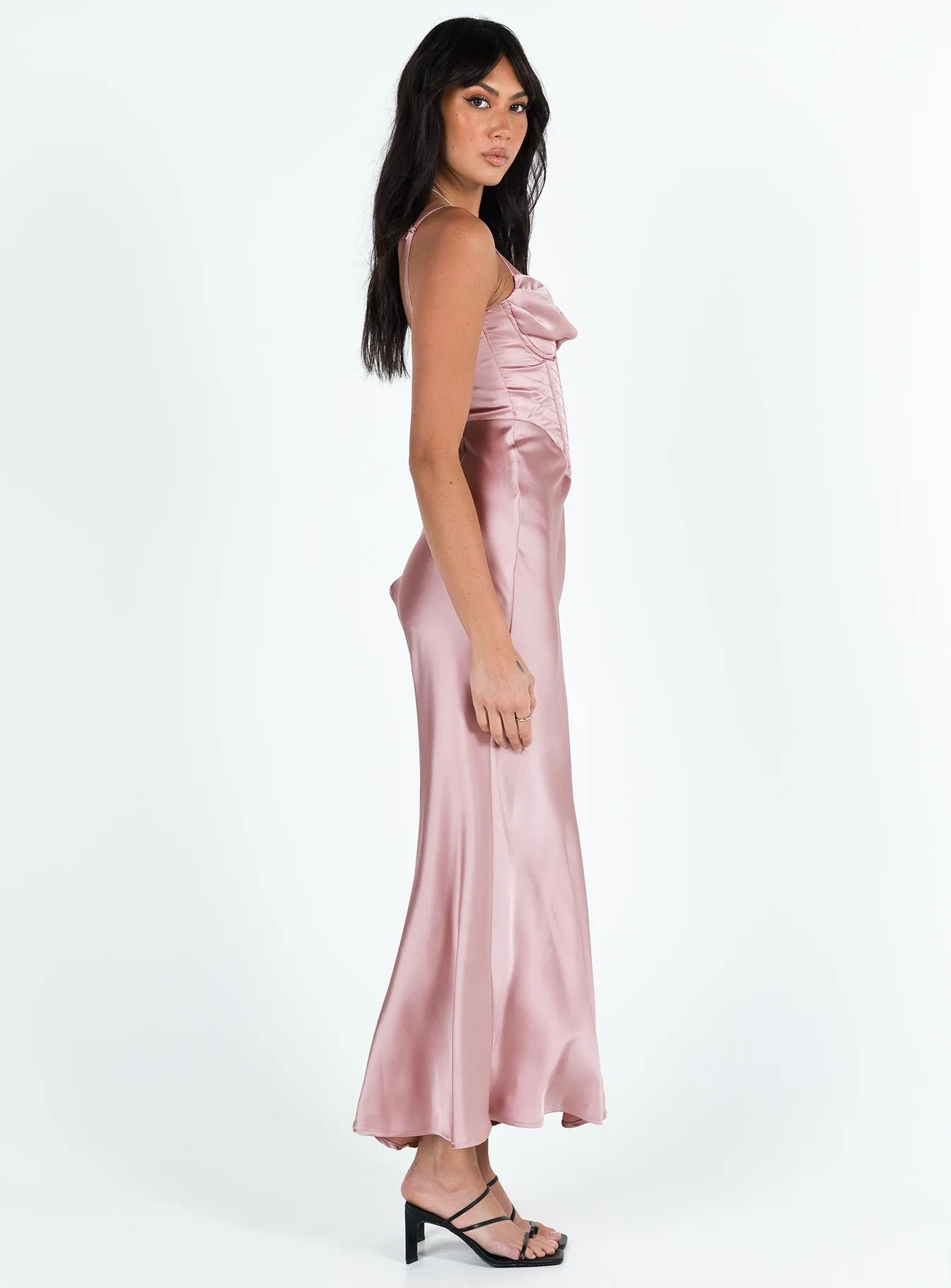 Macrae Maxi Dress Mauve Classic Look Sleeveless