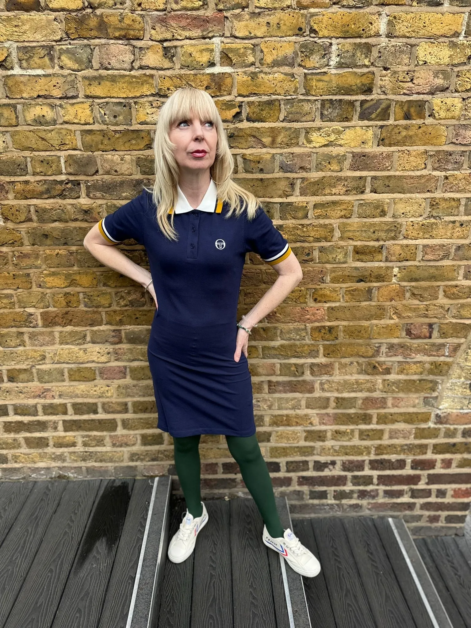 Balanced Tones Work Ease Gianna Maritime Blue / Gardenia - Polo Dress