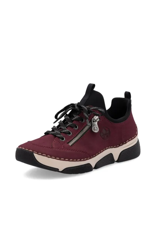 Easy Flow Ventilated Mesh Travel Enthusiasts Rieker ladies sneaker 45973-36 bordeaux