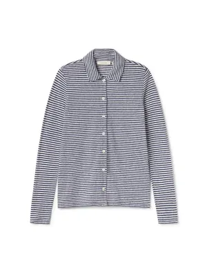 Tokunoshima - Navy Stripes Wrinkle-Free