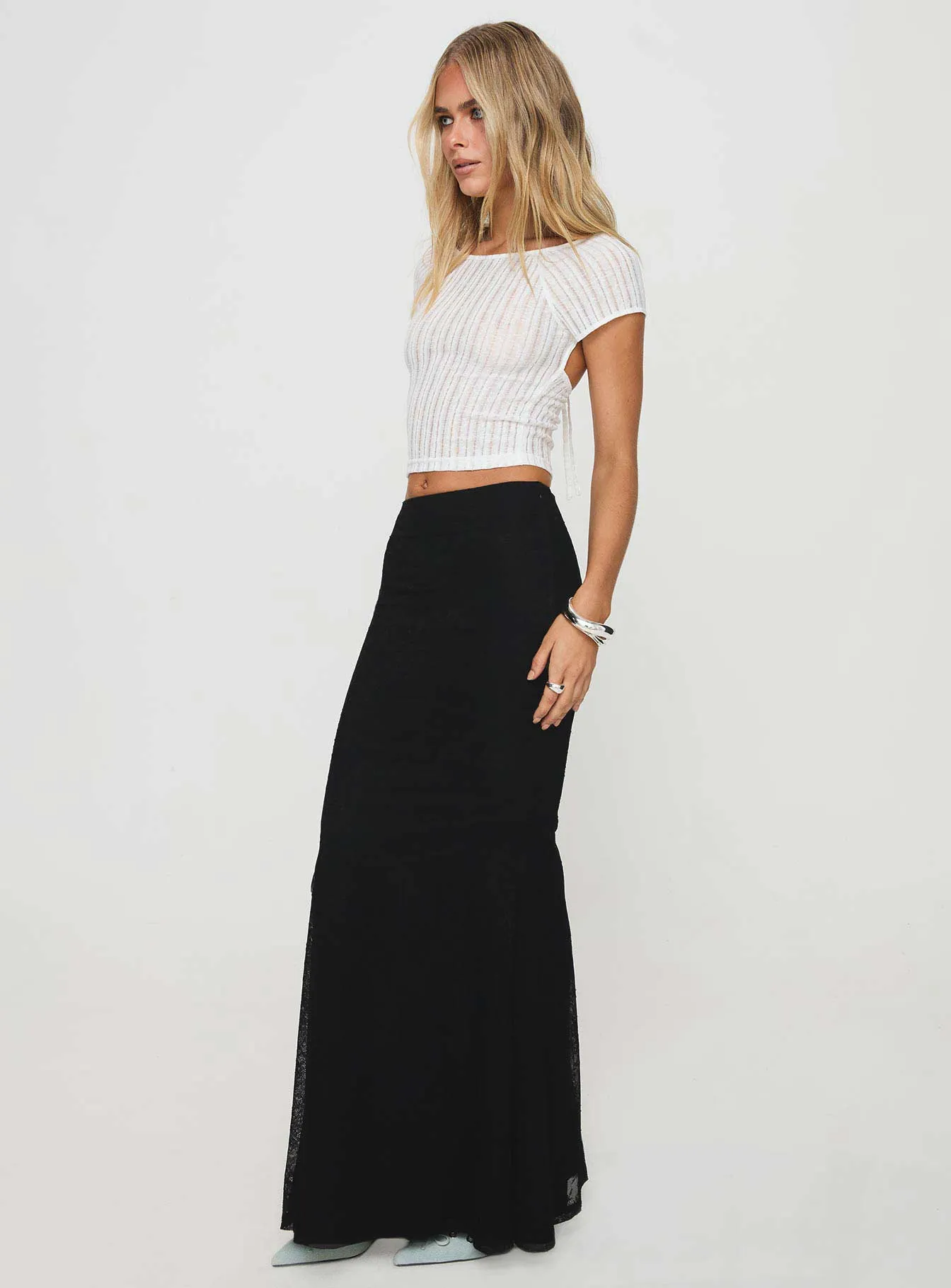 Casual Moments Topping Maxi Skirt Black Petite