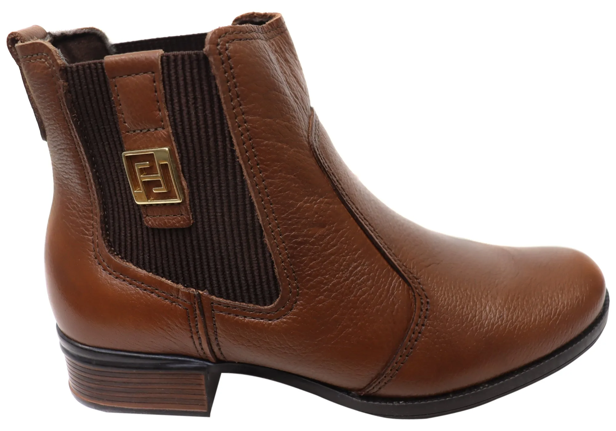 Pegada Carla Womens Low Heel Leather Ankle Boots Made In Brazil Grippy Outsole Adventure Seeker