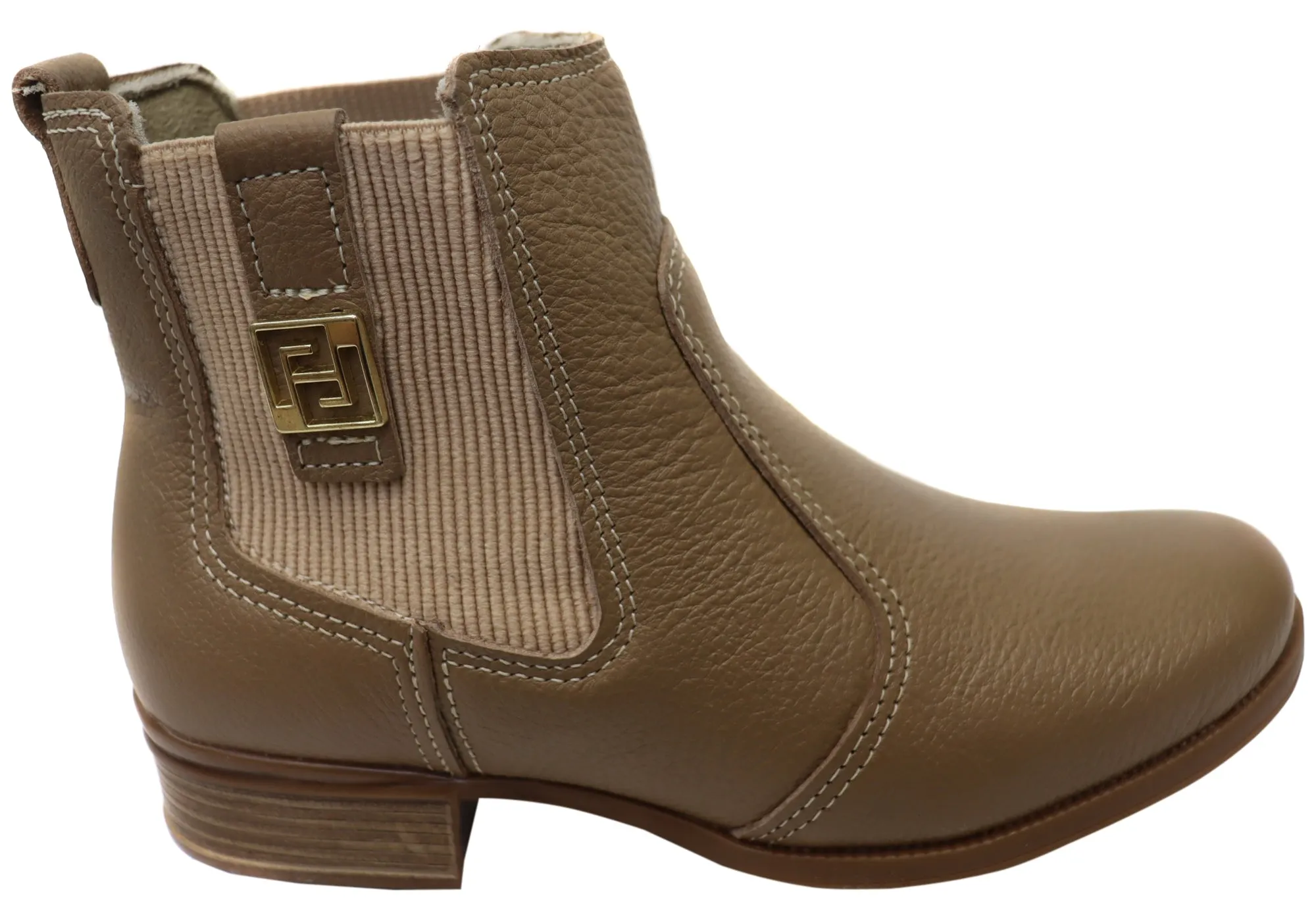 Pegada Carla Womens Low Heel Leather Ankle Boots Made In Brazil Protective Finish All Day Wear