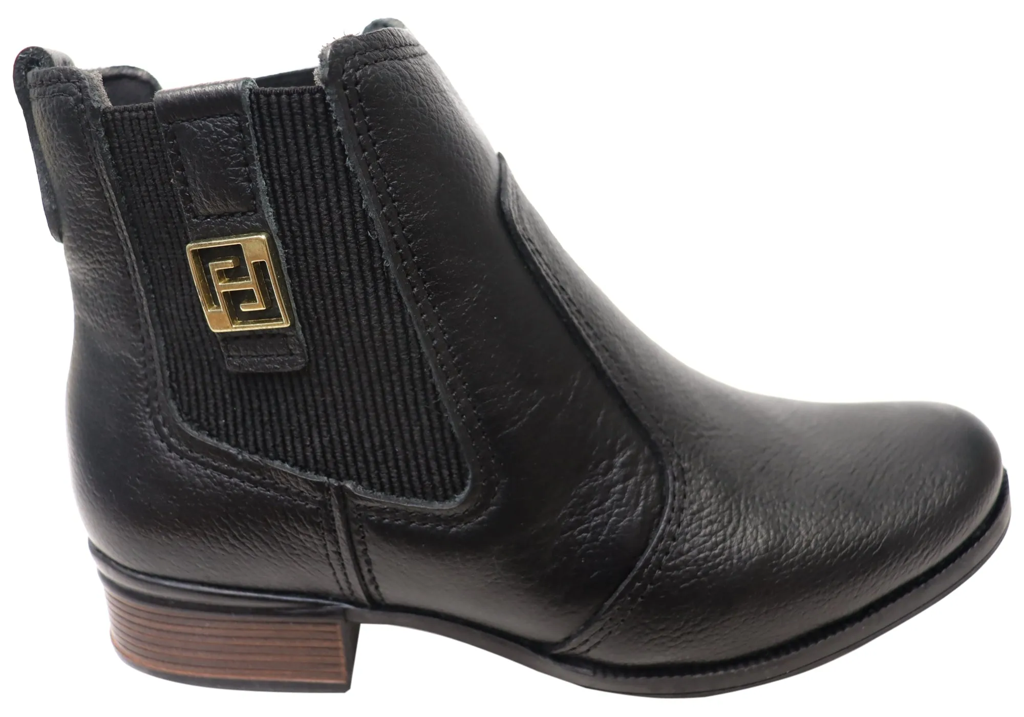 Pegada Carla Womens Low Heel Leather Ankle Boots Made In Brazil Abrasion Resistant Material Durable Shell Work Commute