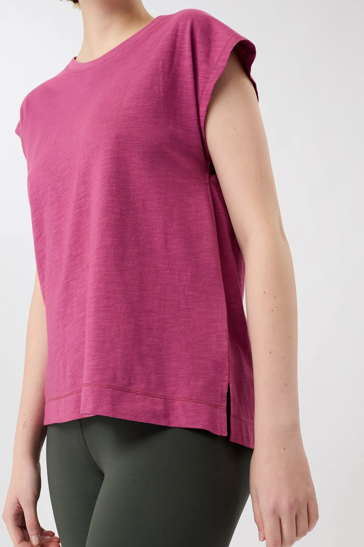 Train Today Top - Mulberry Heathered Fabric