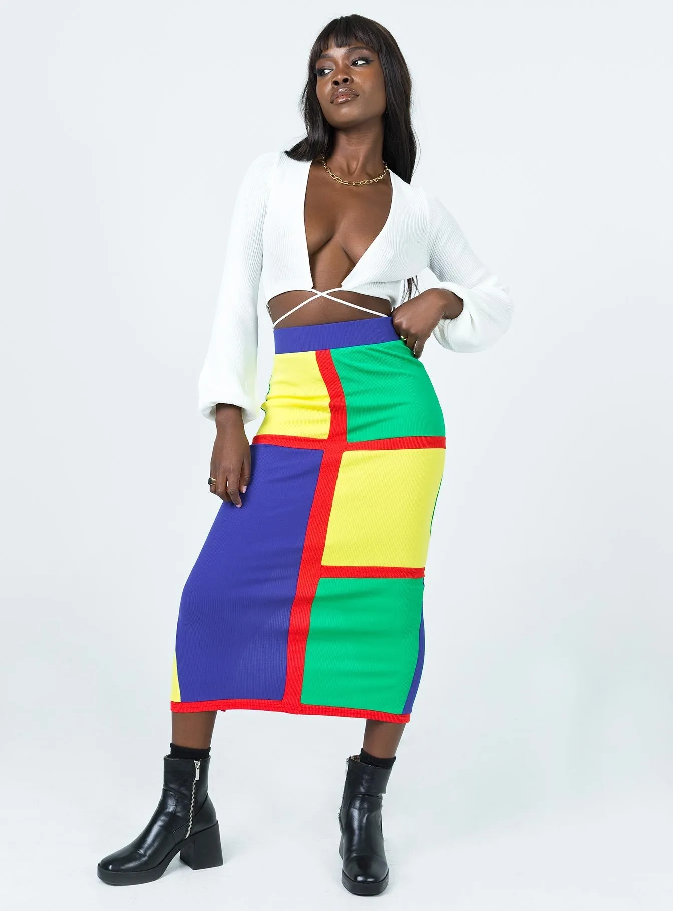 Lego Midi Skirt Multi Neutral Wear Luxury Trim