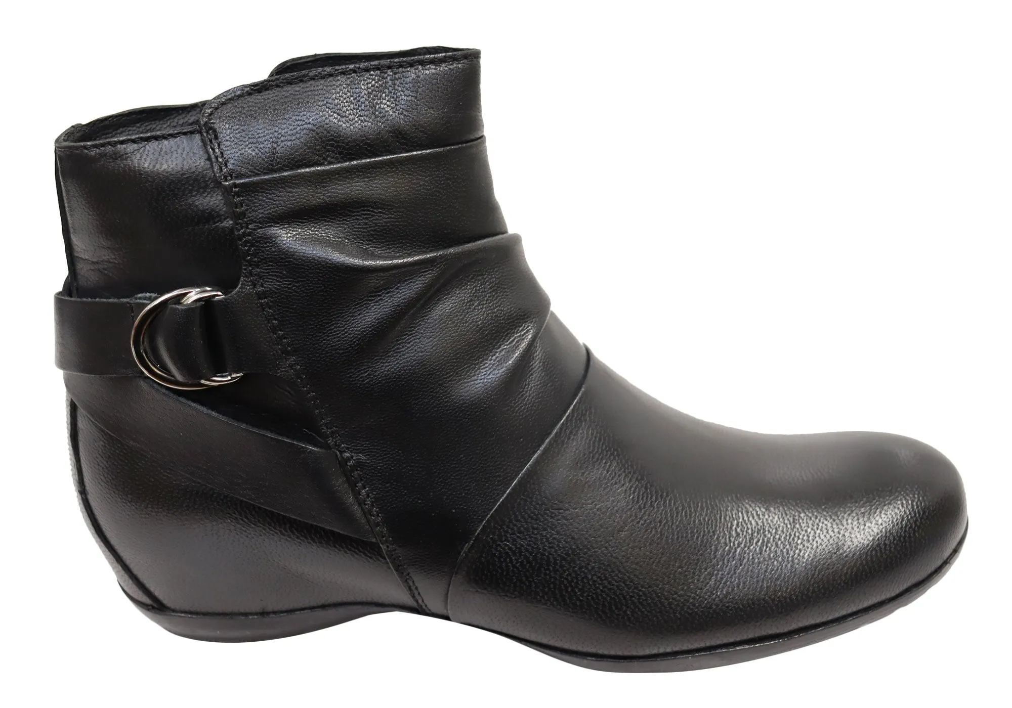 Side zipper Via Paula Lush Womens Comfortable Brazilian Leather Ankle Boots