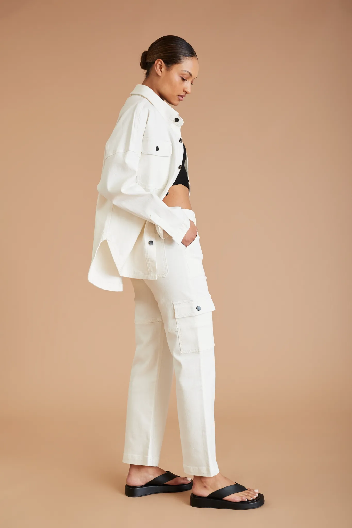 Heat Control FourWayStretch AF Denim Utility Pant (White)