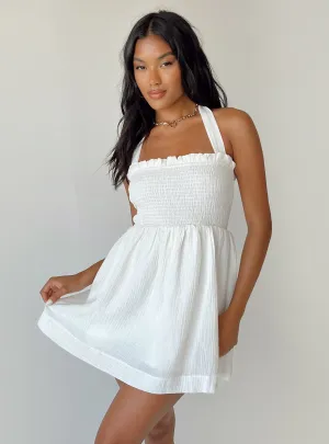 Rhea Mini Dress White Back-Pocket