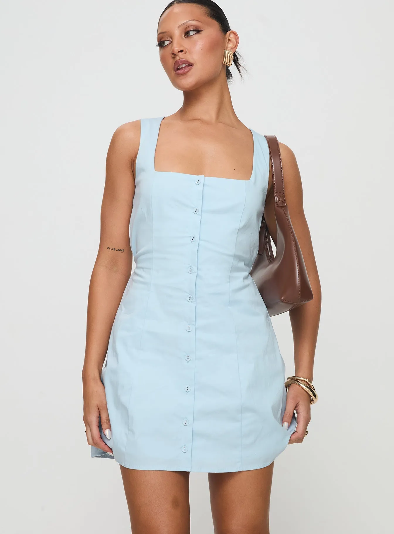 Textured Surface Talisse Dress Blue Petite