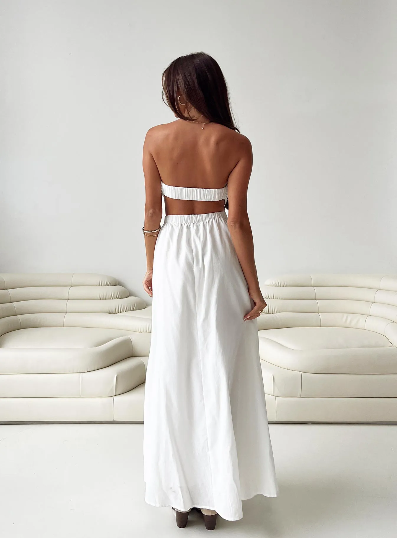 Jessia Maxi Dress White Modern Texture