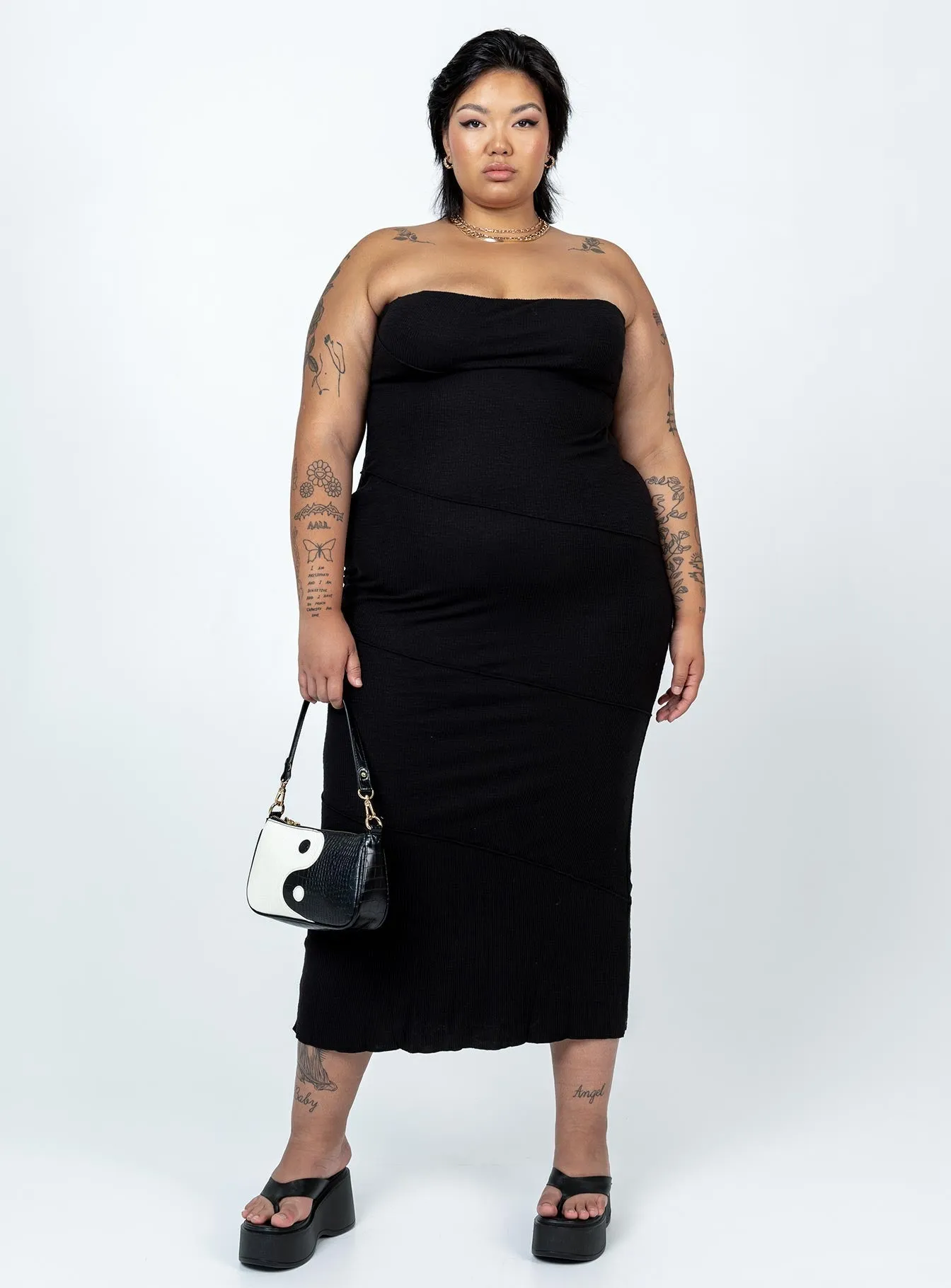 Oscar Midi Dress Black Curve Elegant holiday wear