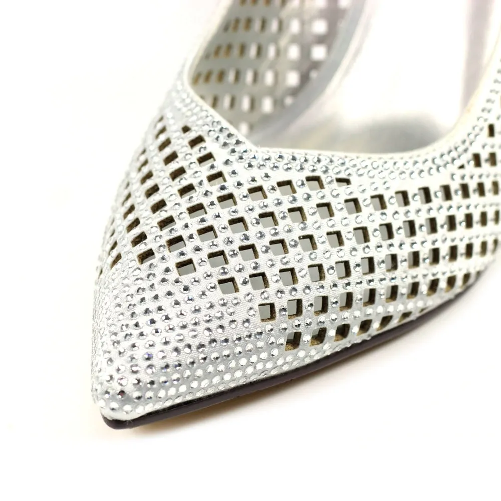 Lunar Womens Shoe FLR065 Jai Silver Brunch Look Dress Pumps