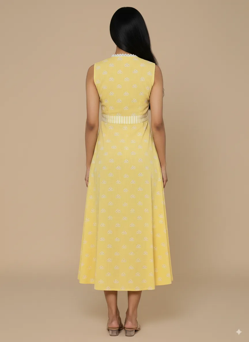 Office Smart Lemonade Printed Dress