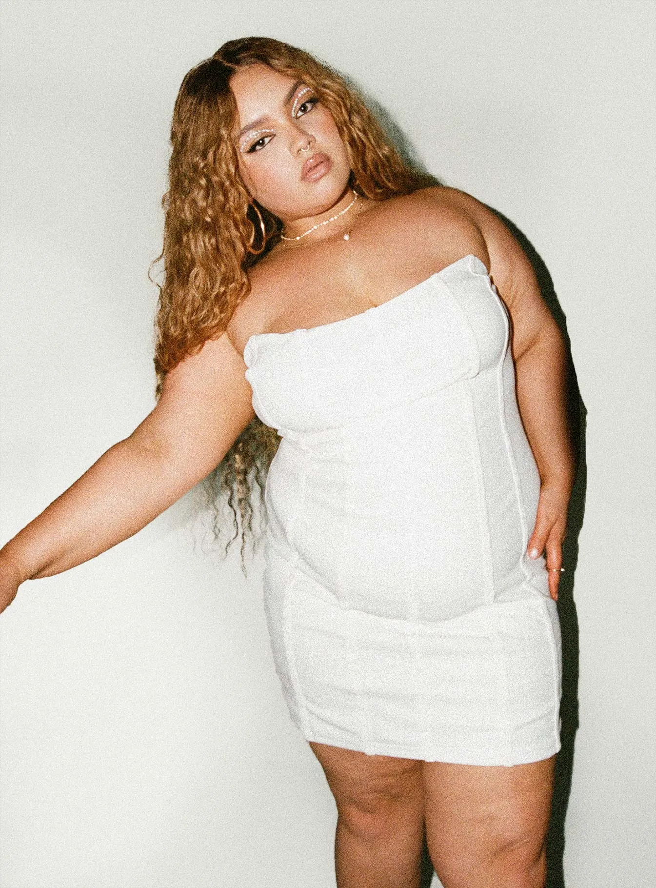 Street Mood Body Ease Tristian Mini Dress White Curve