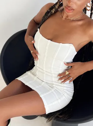 Lounge Texture Sheer Element Tristian Mini Dress White