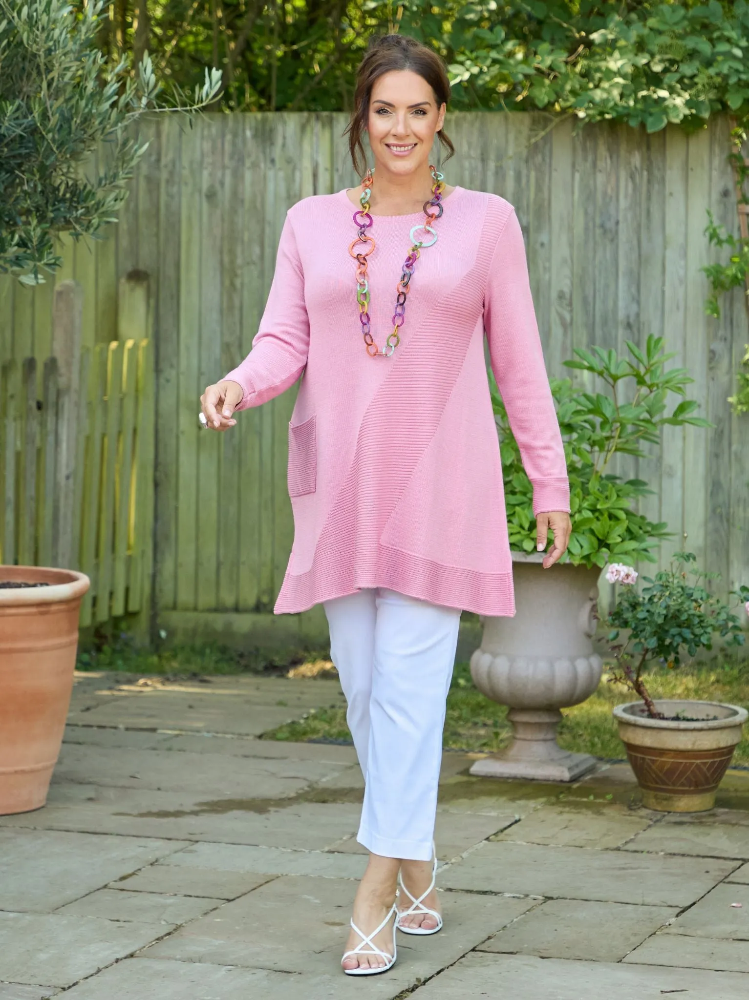 Mia Knitted Jumper - Soft Pink Home Casual Outfit Thermal Regulation Layer