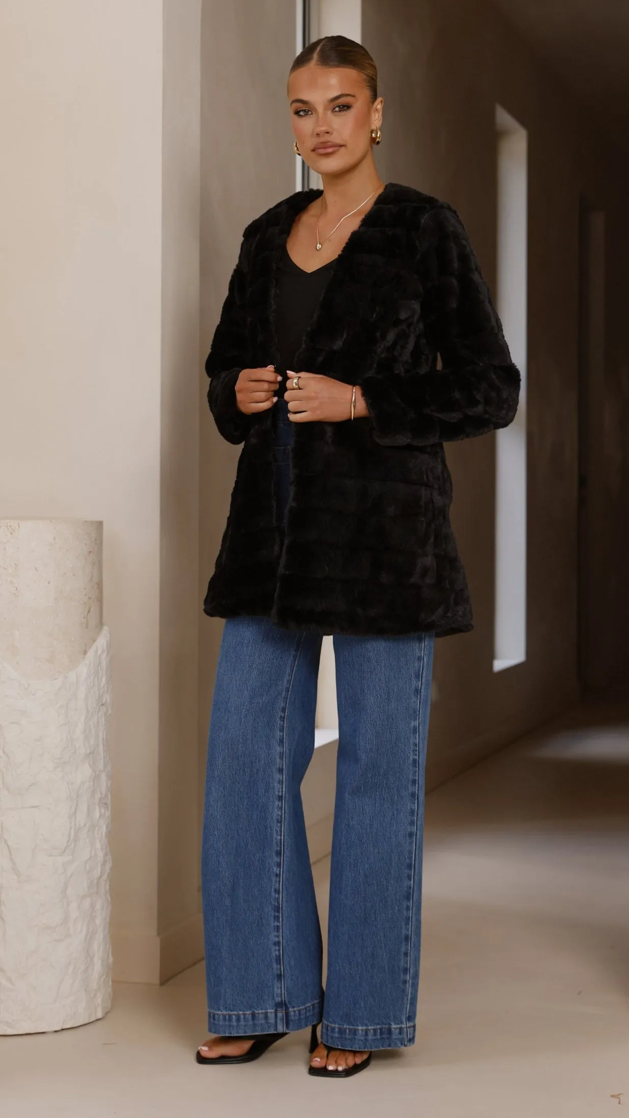 Snap Closures Quick Release Fasteners Tully Longline Jacket - Black