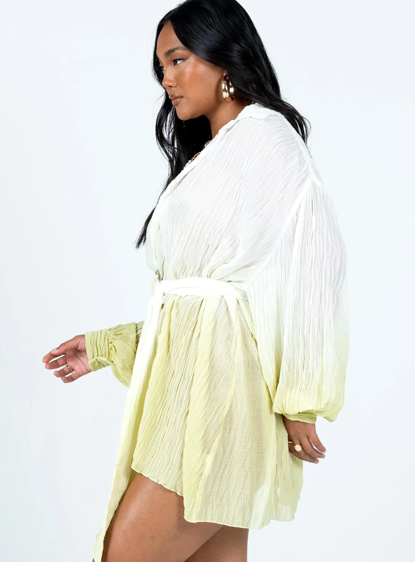 Tune In Shirt Dress Green Dreamy Silhouette