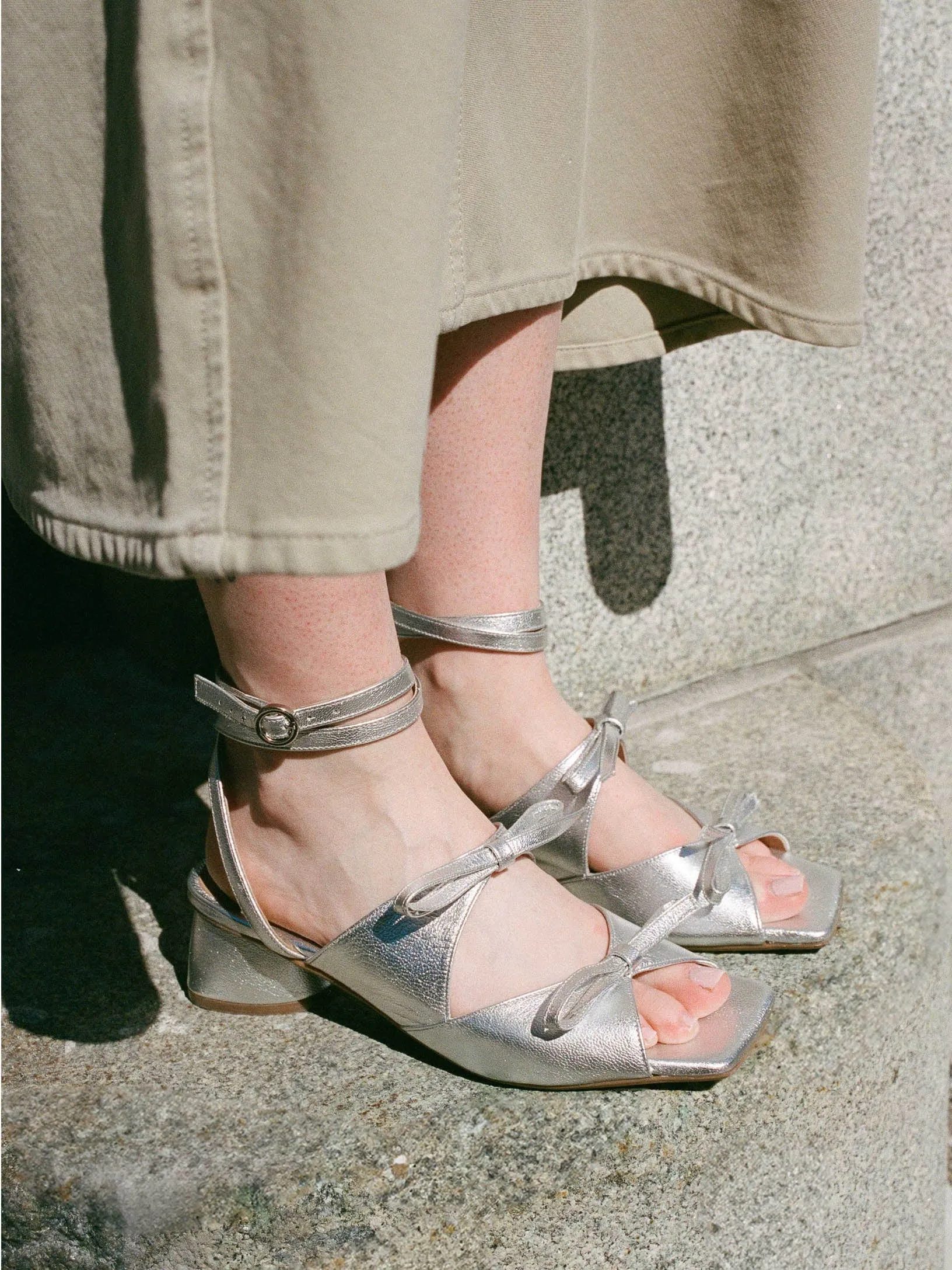 Mira Silver Heel Lace Up Style