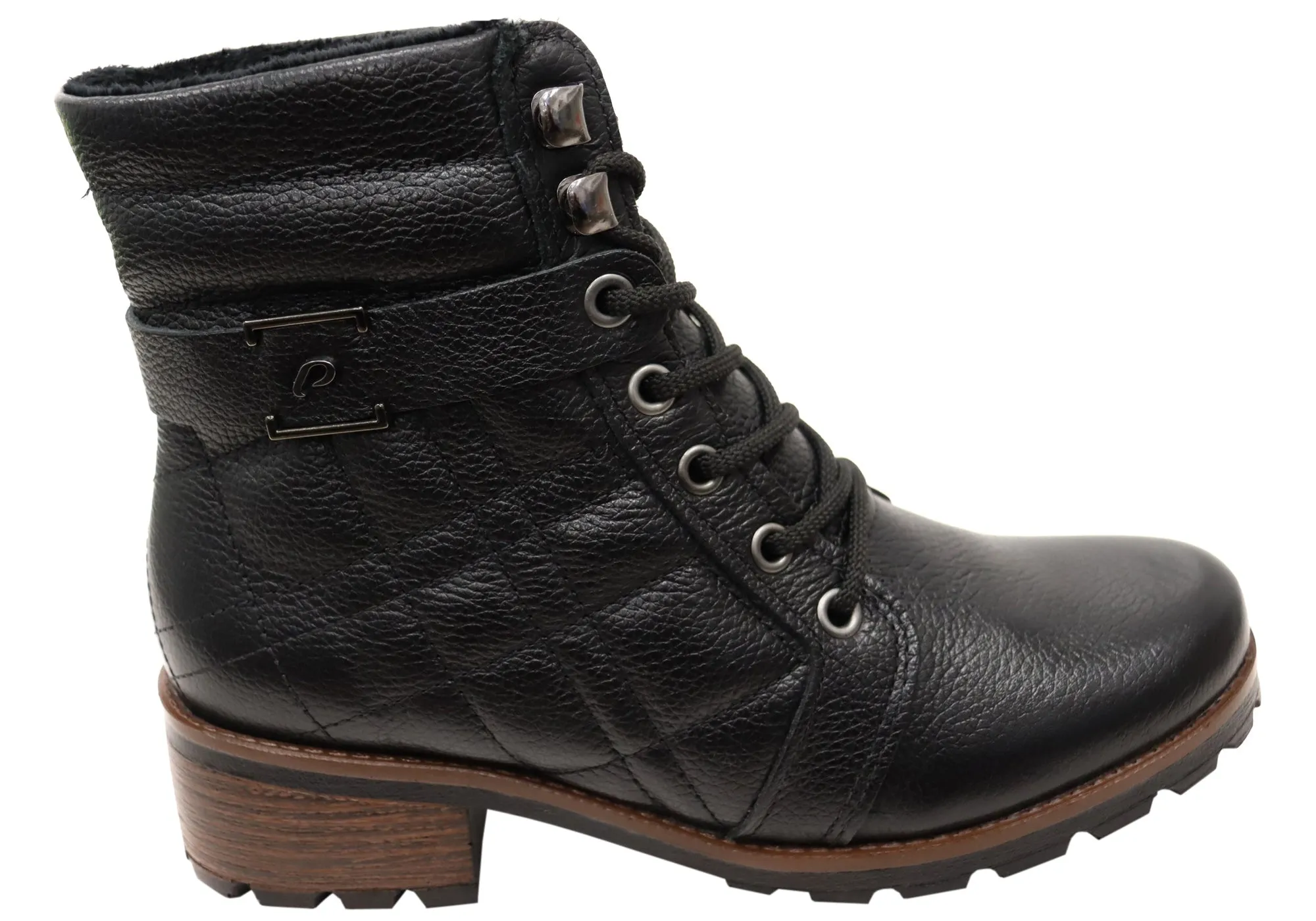 Pegada Gracey Womens Comfortable Brazilian Leather Lace Up Boots Reinforced Heel Counter Shock Absorbing Urban Commute