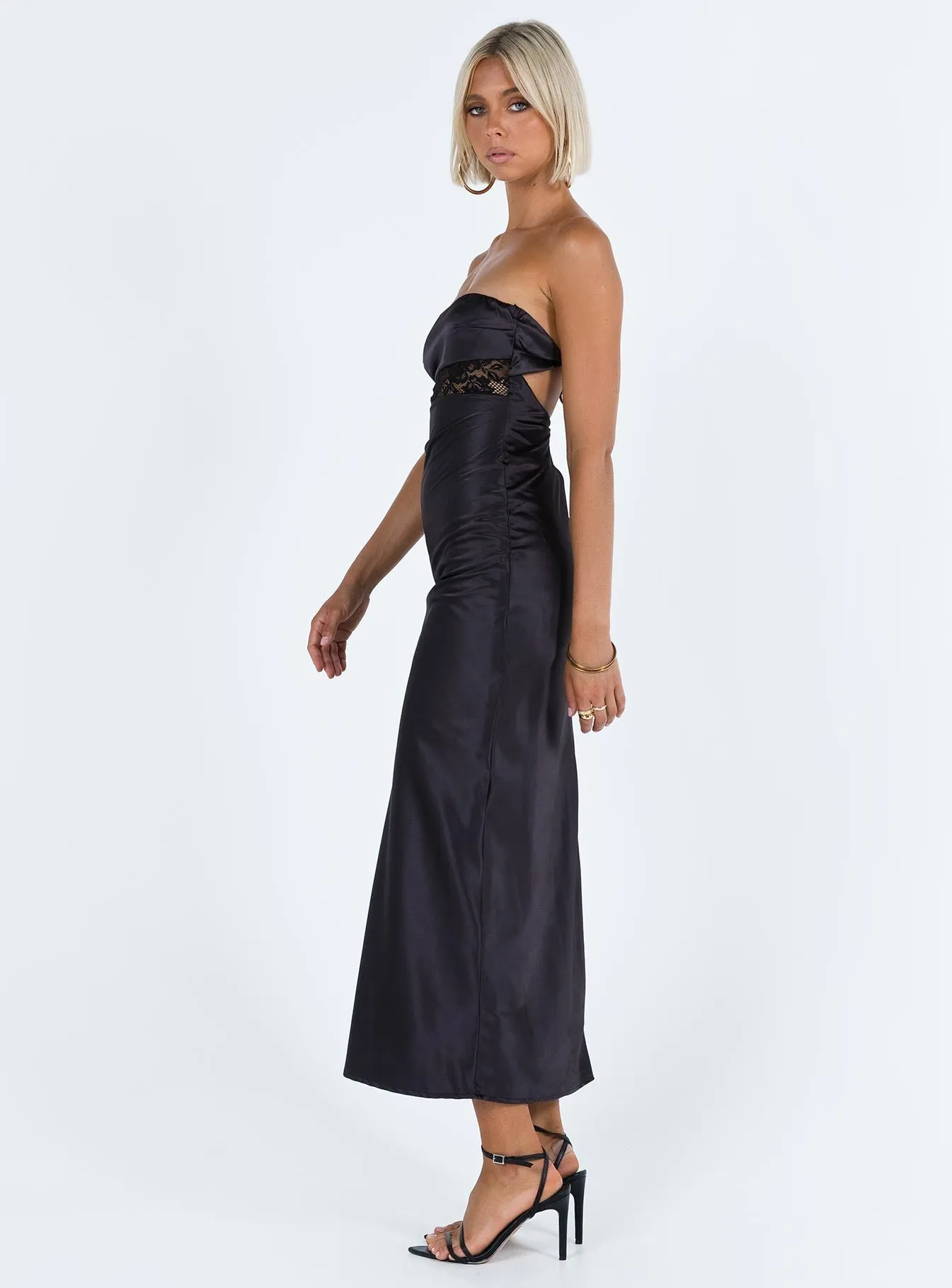 Bellwood Strapless Maxi Dress Black Luxe Touch Fashion Fit