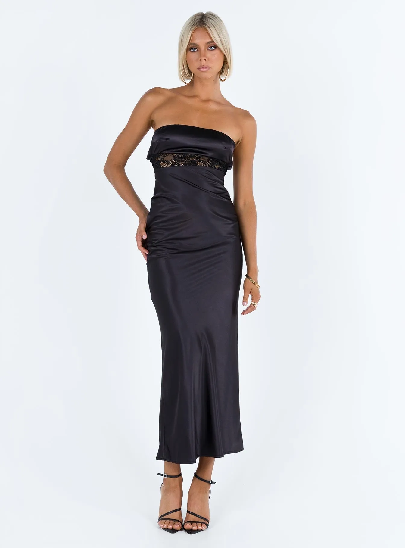 Casual and Stylish hypoallergenic Bellwood Strapless Maxi Dress Black