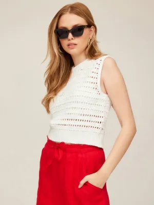 Tara Crochet Vest Neutral Colors Clean Style