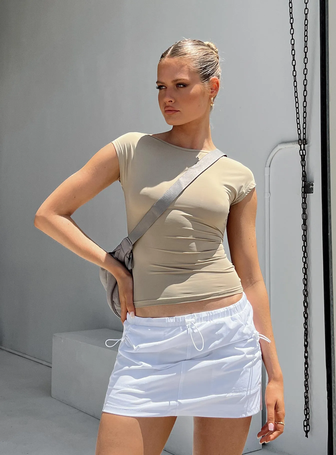 Smart Fit Valery Parachute Mini Skirt White