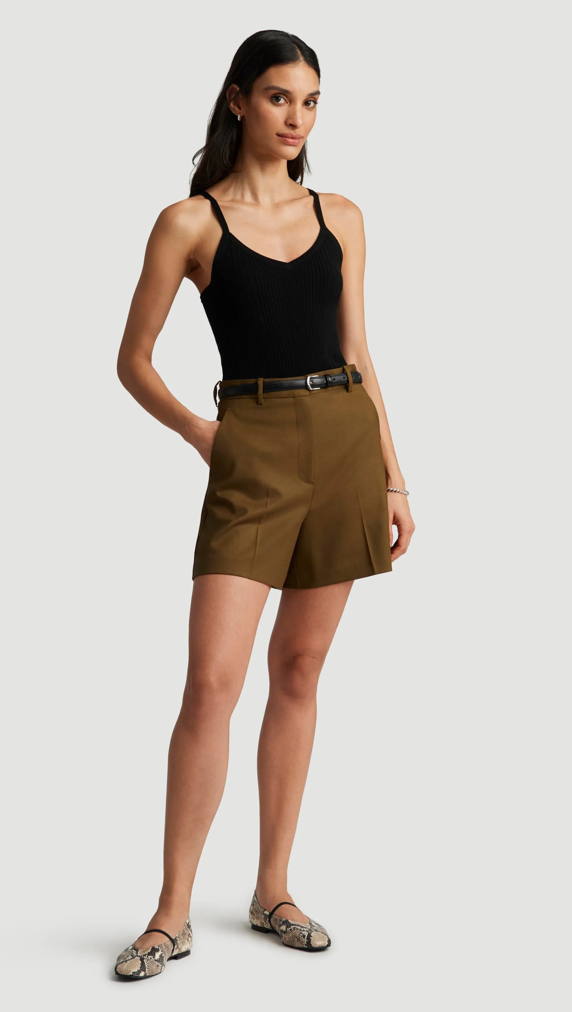 Wooster Short in Seasonless Wool | Mushroom Versatile Comfort tall sizing