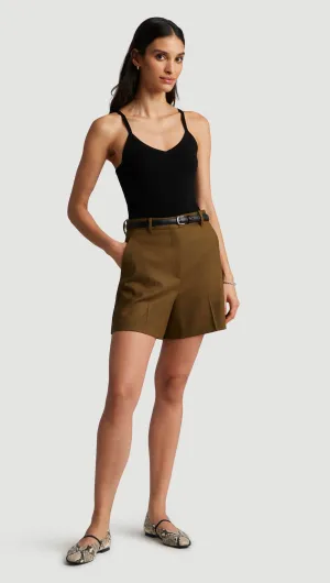 Wooster Short in Seasonless Wool | Mushroom embroidery work Unisex