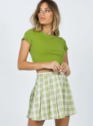 Carrie Mini Skirt Green Minimal Design