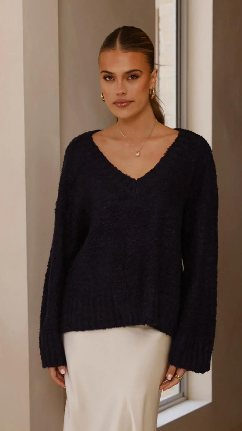 Silas Knit Top - Navy All Time Compact Style