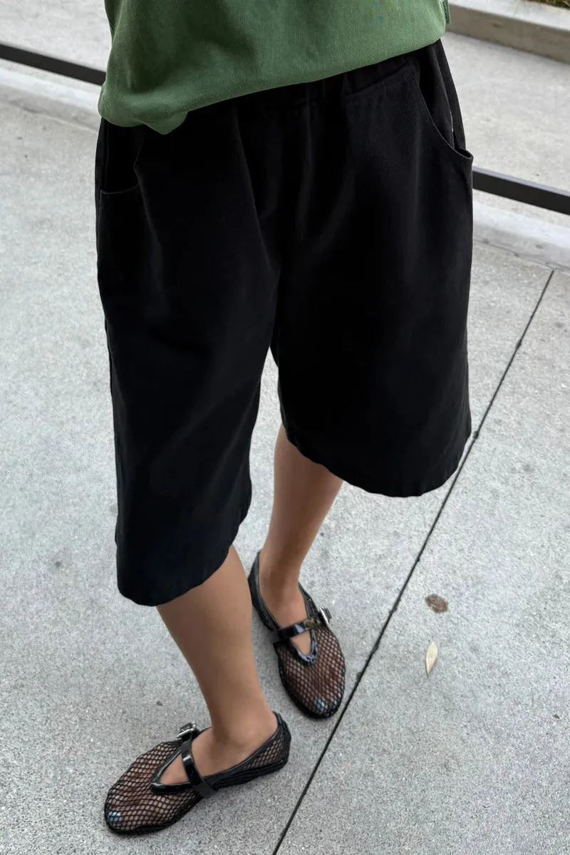 MeshVentilation Ventilated Design Le Bon Shoppe Liam Bermuda Shorts Black Canvas