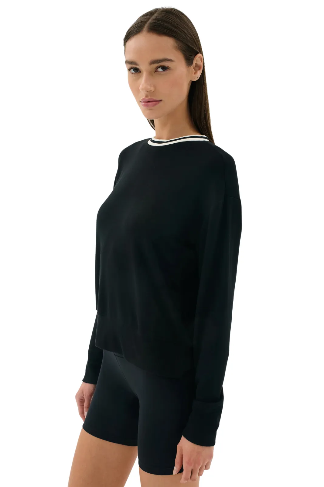 clip accents Printed Sonja Fleece Sweatshirt - Stripe