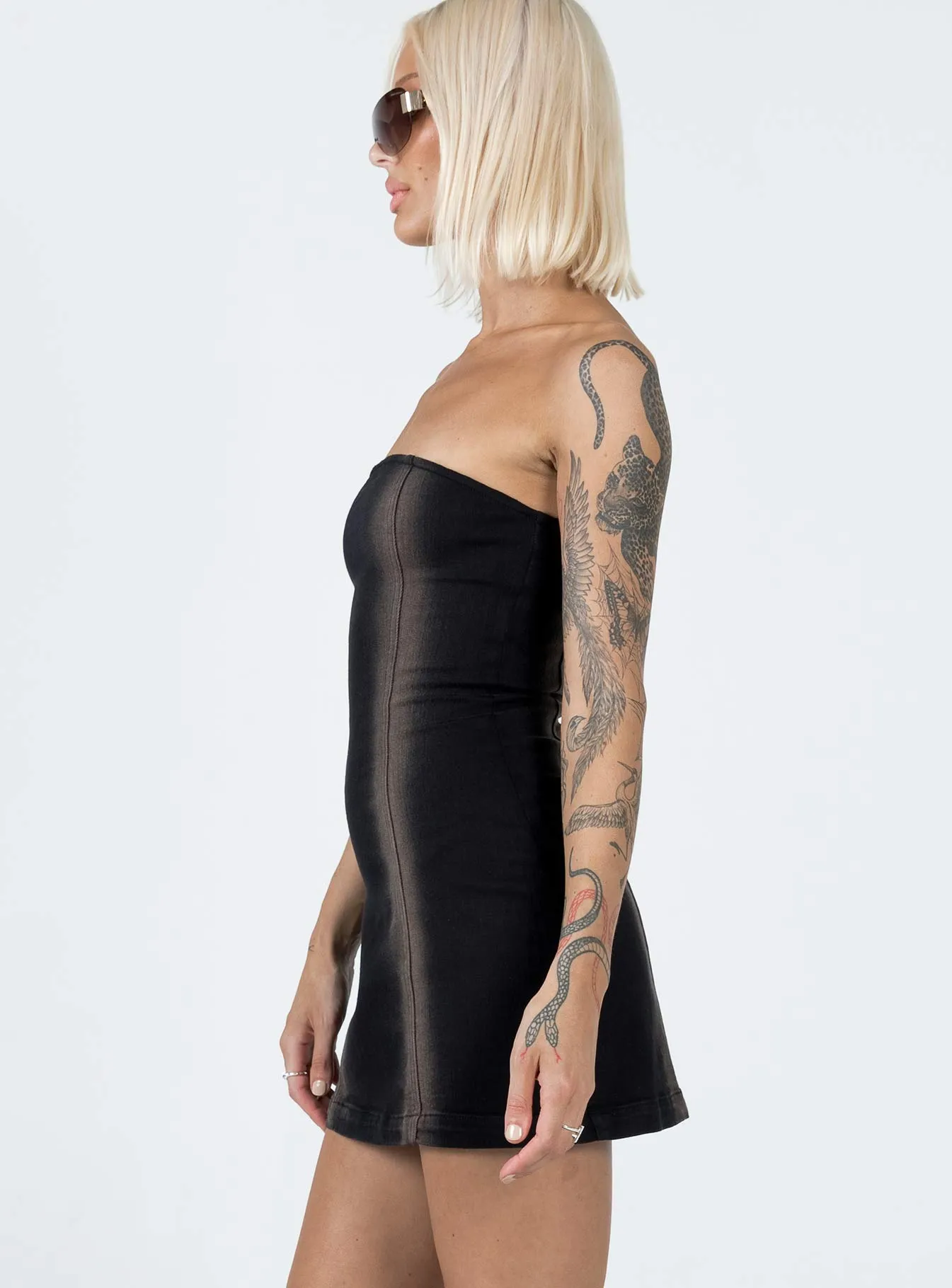 Pre Show Denim Mini Dress Black Happy Fit