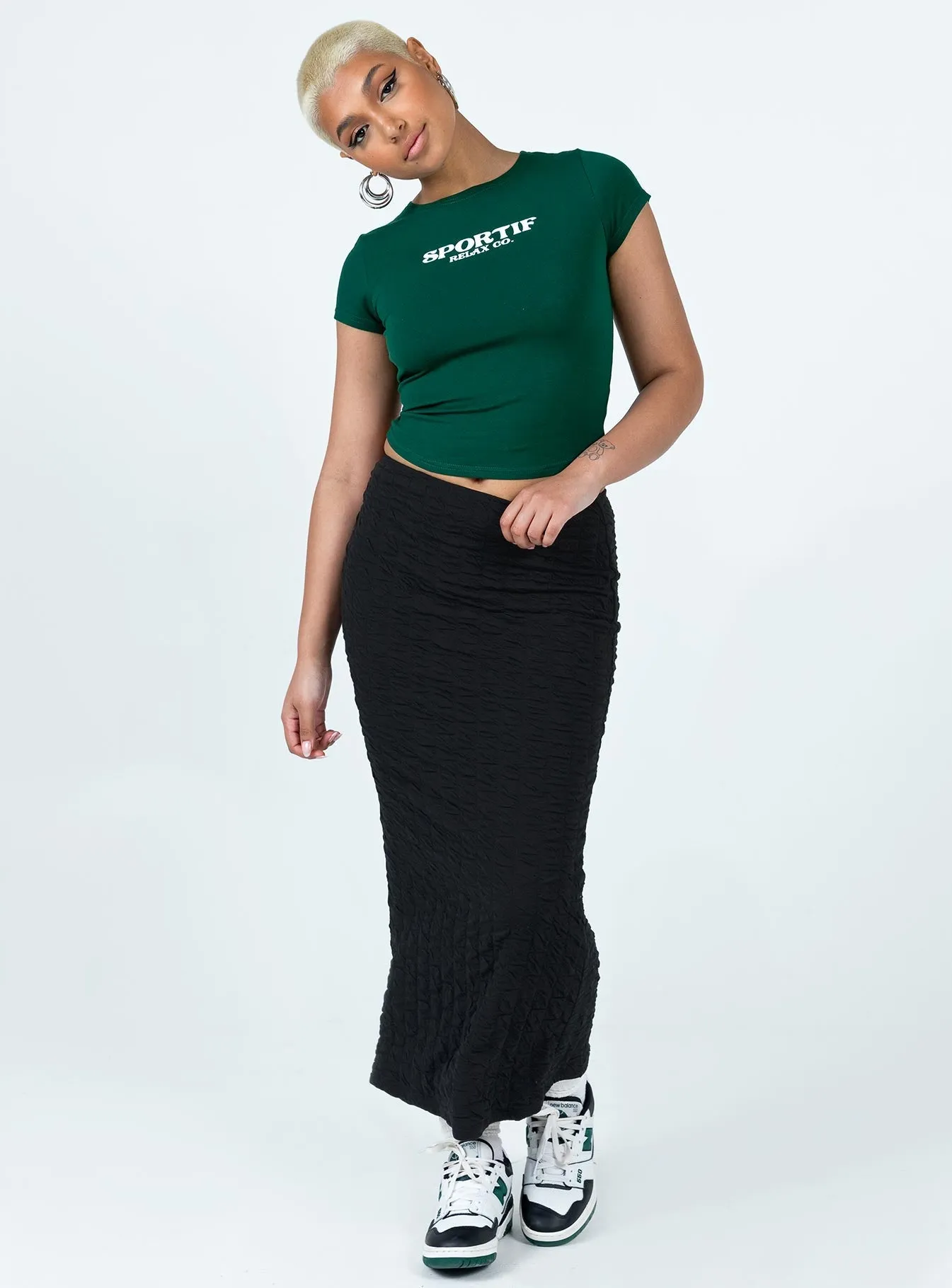 Corine Maxi Skirt Black Easy Outfit Outfit Focused