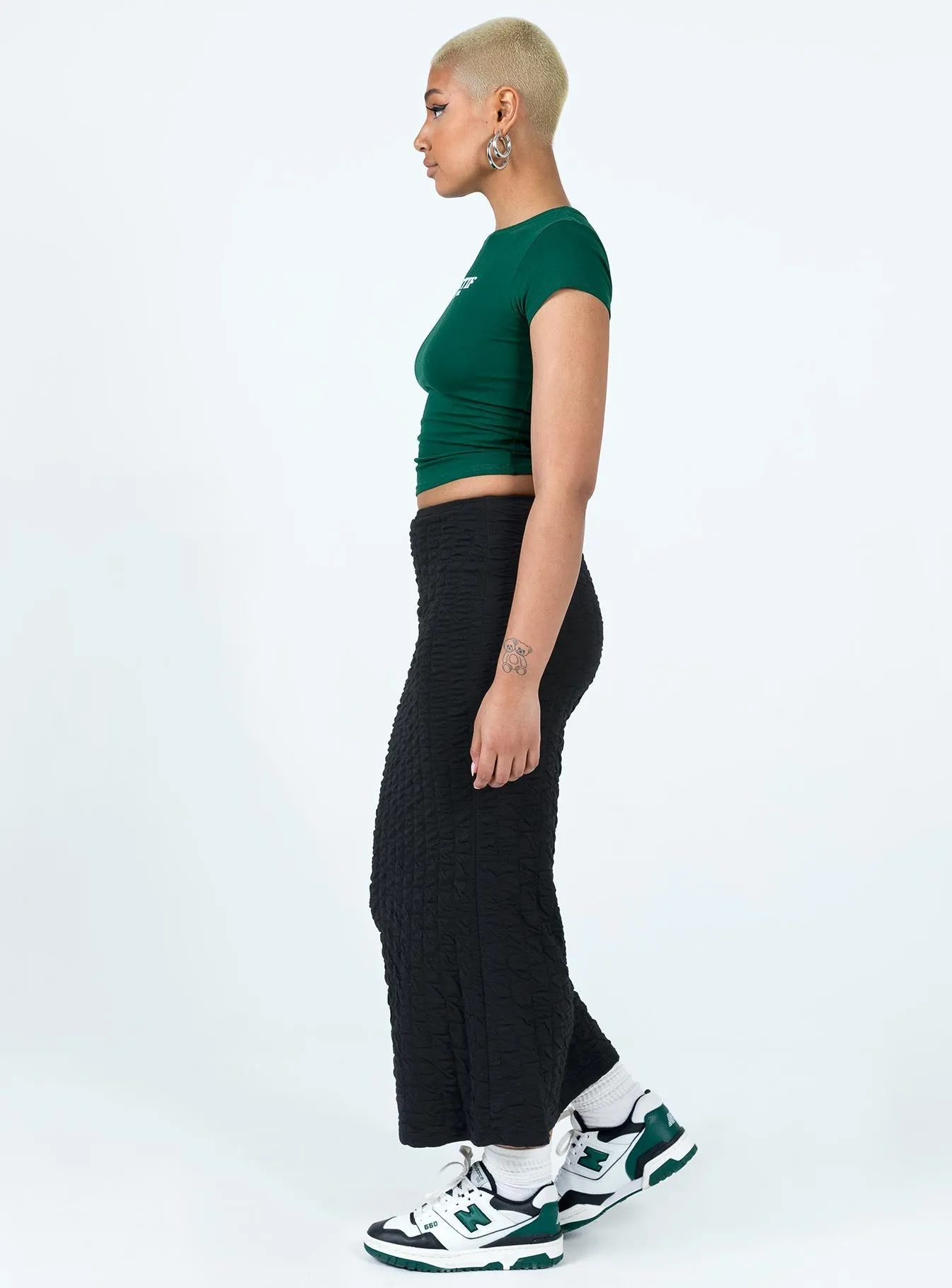 Soft Aesthetic elastic waistband Corine Maxi Skirt Black