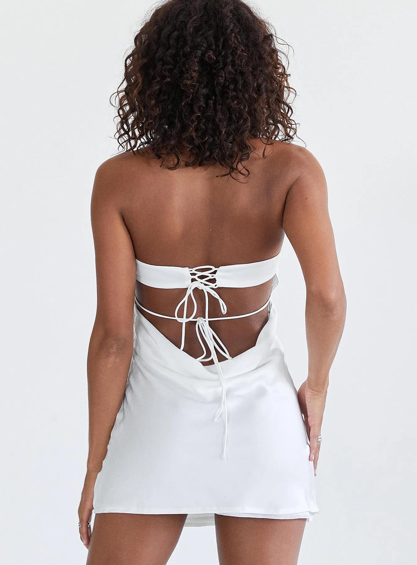 Slim Touch Fall Piece Take Me Back Mini Dress White