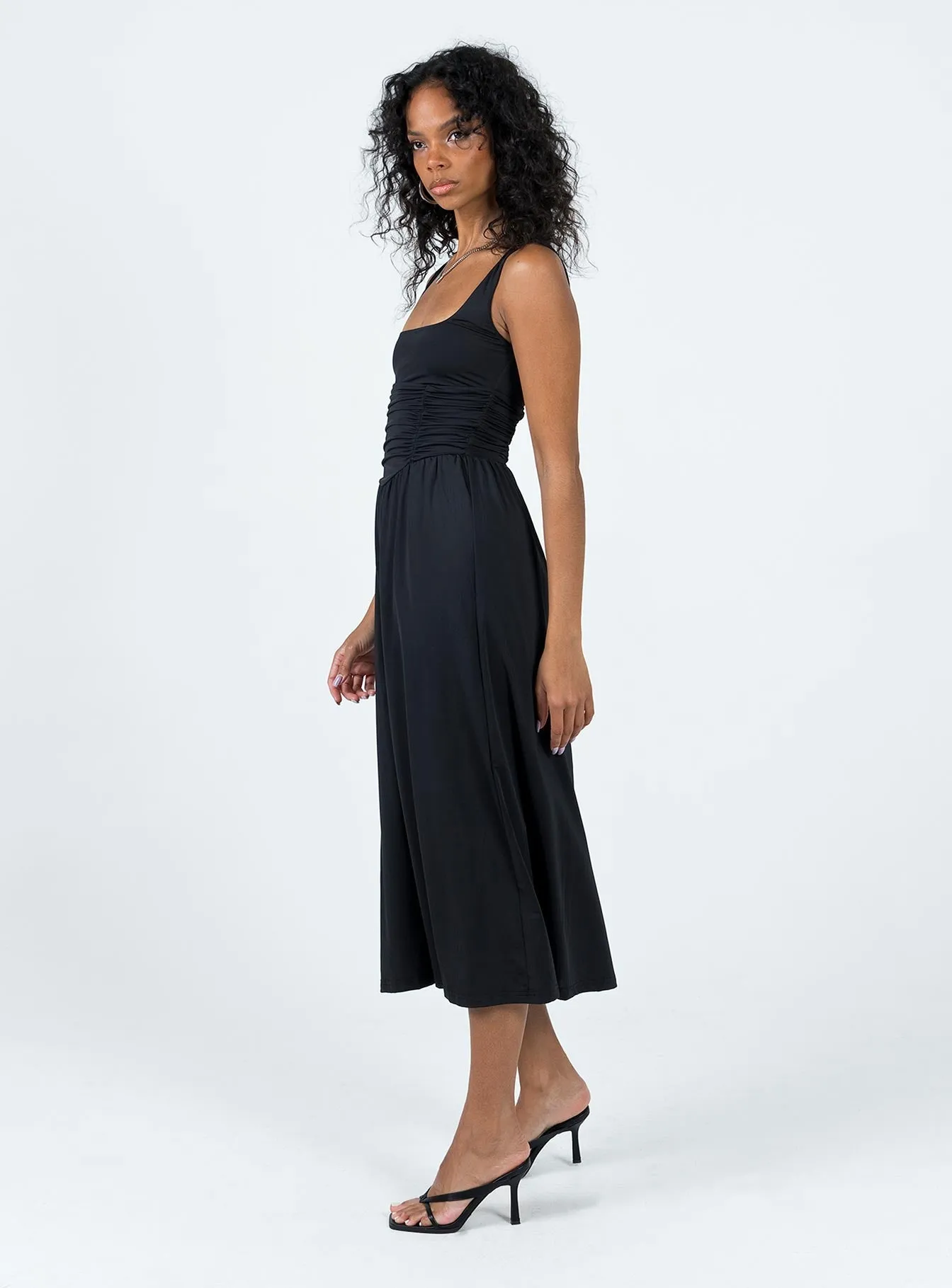 Shine Soft Braddon Midi Dress Black