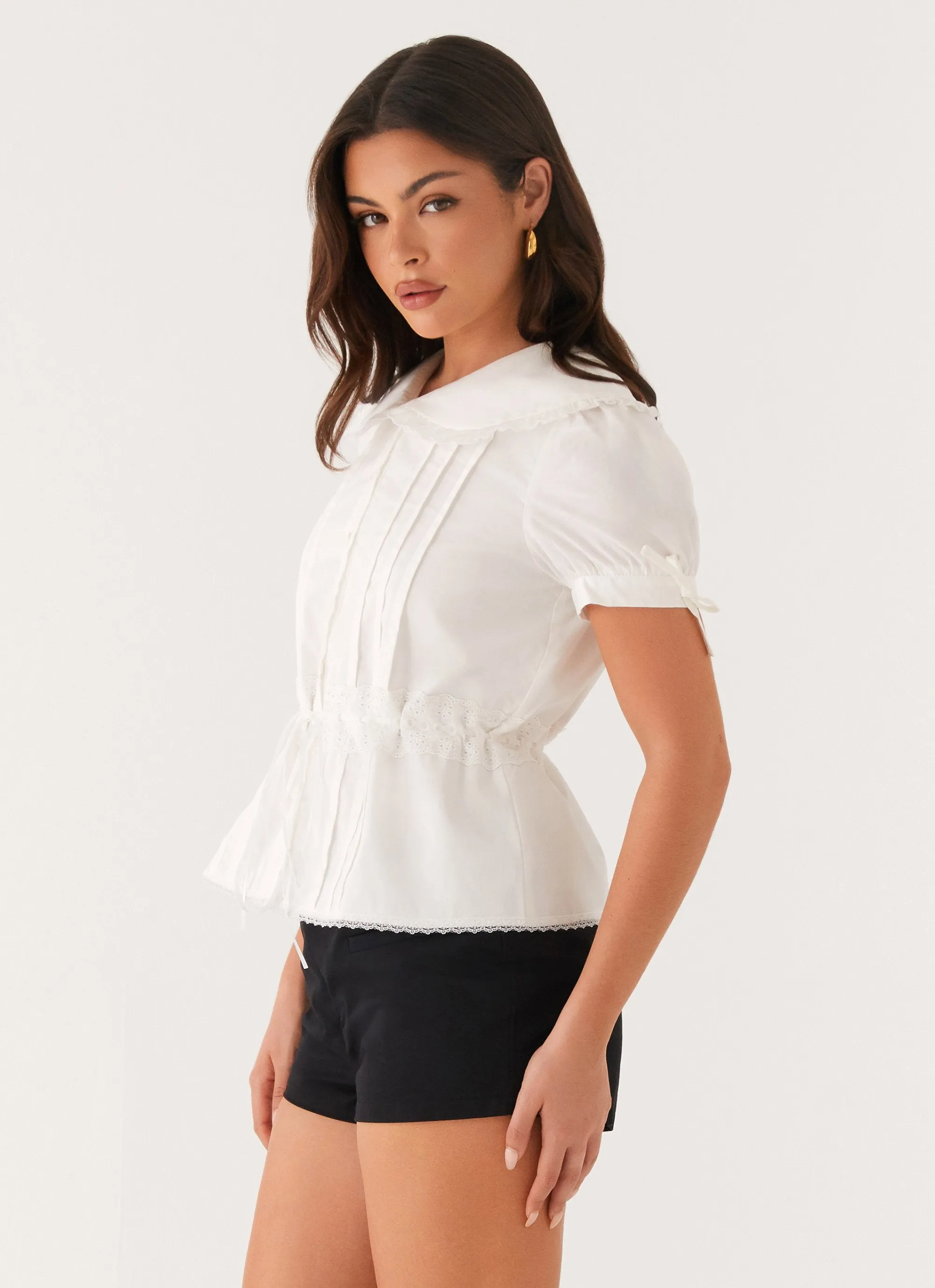 Valerie Blouse - White Pre Shrunk Cotton